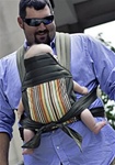 BabyHawk Mei Tai Baby Carrier - Olive Stripes on Olive Straps