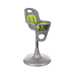 Boon Flair Pedestal High Chair Grey Seat and Green Pad