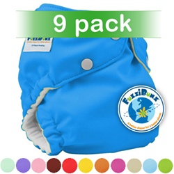 FuzziBunz One Size Elite 2013 Cloth Pocket Diapers with 2 Inserts - 9 Pack