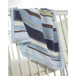 Mamas and Papas Knitted Blanket - Scrapbook Blue