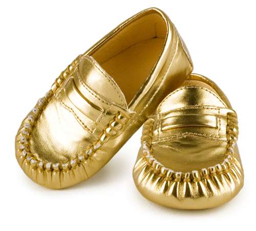 Trumpette Gold Moccasins Baby Shoes 