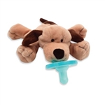 Wubbanub Infant Plush Toy Pacifier Brown Puppy