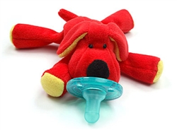 Wubbanub Infant Plush Toy Pacifier Red Dog